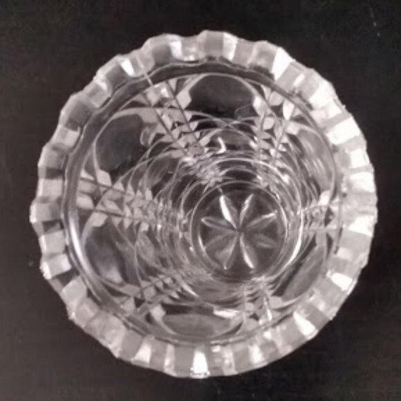 Vintage Cut Crystal Glass Hexagonal Toothpick Holder - Picture 8 of 9